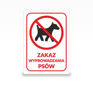 Tabliczka informacyjna Zakaz wyprowadzania psów