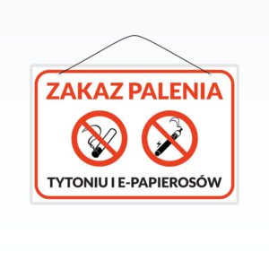 Tabliczka laminowana "Zakaz palenia tytoniu i e-papierosów"