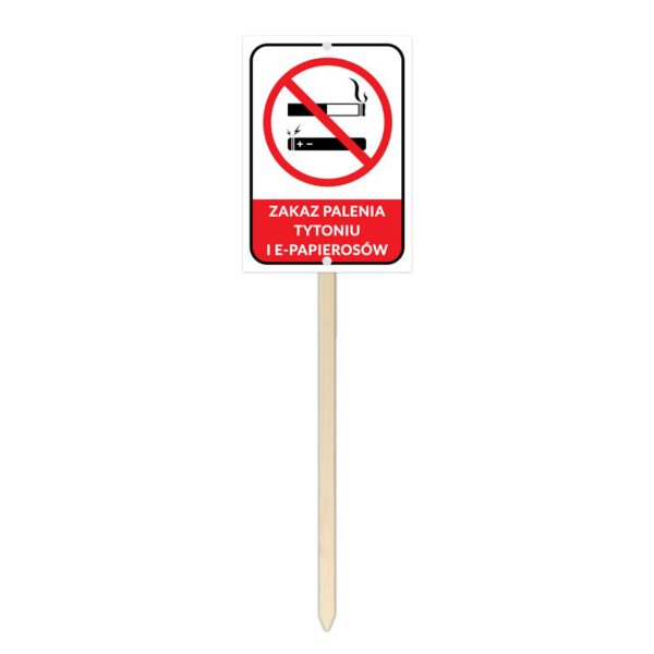 Zakaz palenia tytoniu i e-papierosów - stelaż drewniany