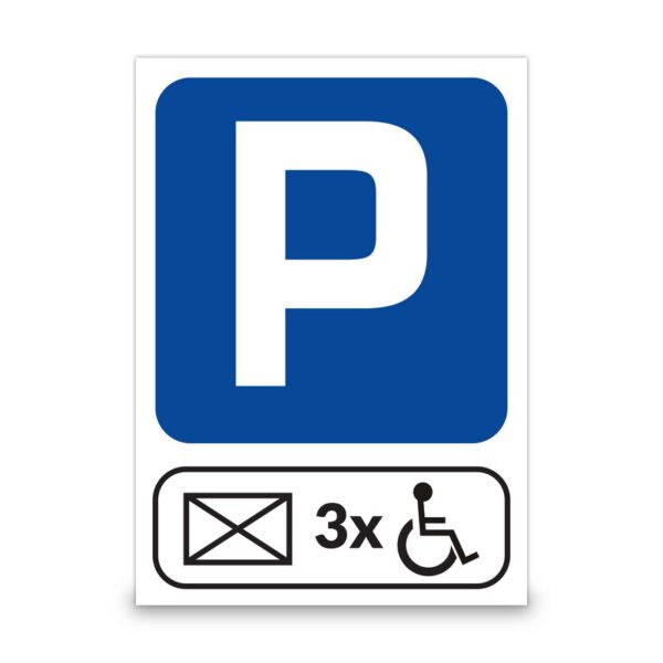 tabliczka na PCV Parking dla osób z niepełnosprawnością (3x koperta) - bezpośredni nadruk